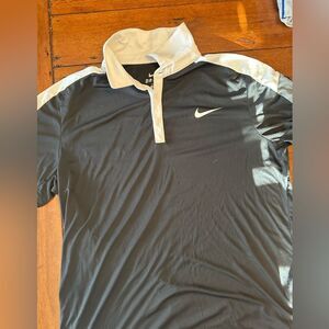 Nike Black and White Polo Shirt